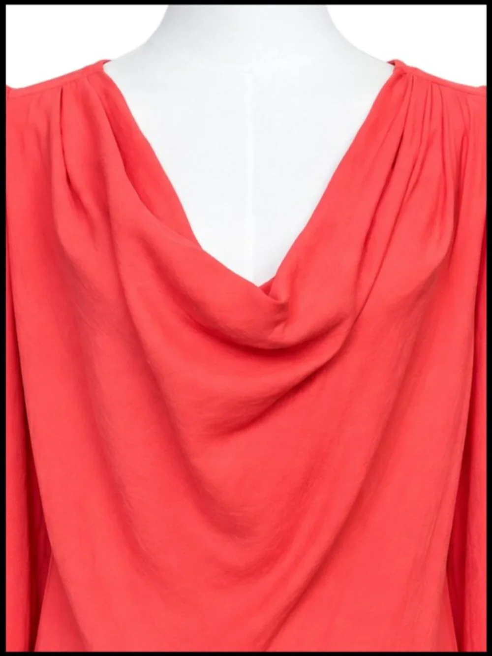 Free People Cowling Around Blouse Coral Orange Cowl Neck S